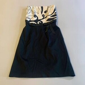 𝅺DAVID Meister Black and White Strapless dress 6